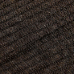 Pantherella Brown Merino Wool Ribbed Ankle Socks Fabric