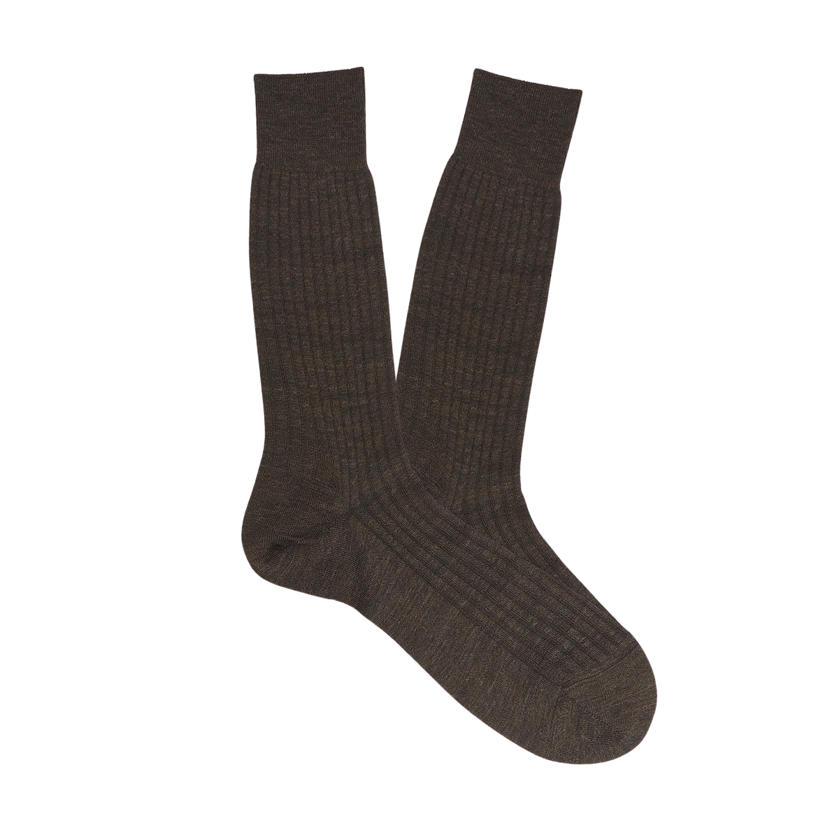 Pantherella Brown Merino Wool Ribbed Ankle Socks Feature