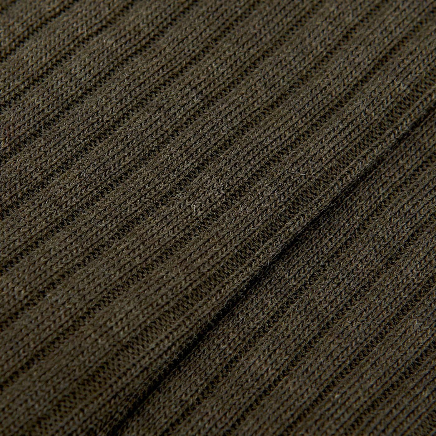 Pantherella Dark Olive Merino Wool Ribbed Ankle Socks Fabric