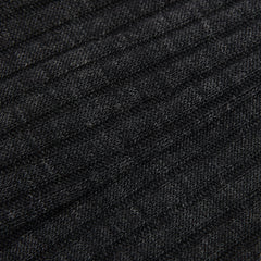 Pantherella Grey Merino Wool Ribbed Knee Socks Fabric