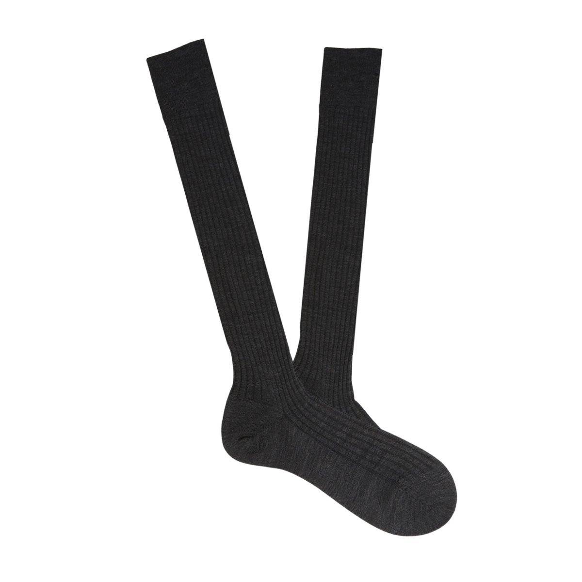 Pantherella Grey Merino Wool Ribbed Knee Socks Feature