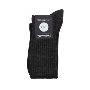 Pantherella Grey Merino Wool Ribbed Knee Socks Fold