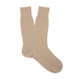 Pantherella Light Khaki Merino Wool Ribbed Ankle Socks Feature