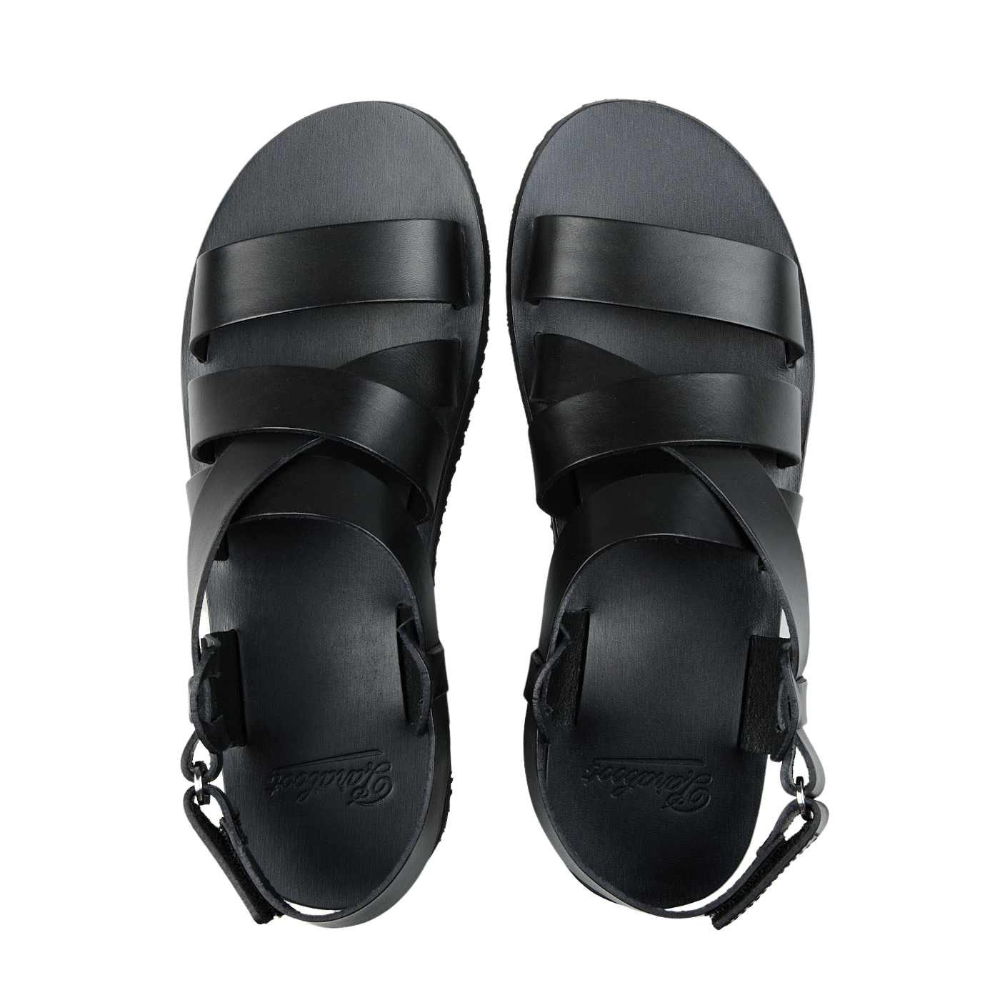 Paraboot Black Lis Noir Leather Noumea Sandals Top