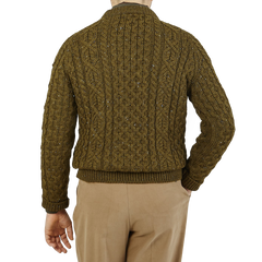 Peregrine Khaki Green Merino Wool Hudson Jumper Back