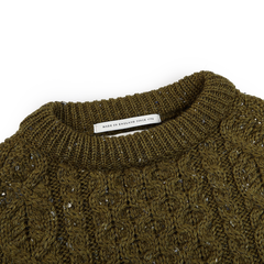 Peregrine Khaki Green Merino Wool Hudson Jumper Collar