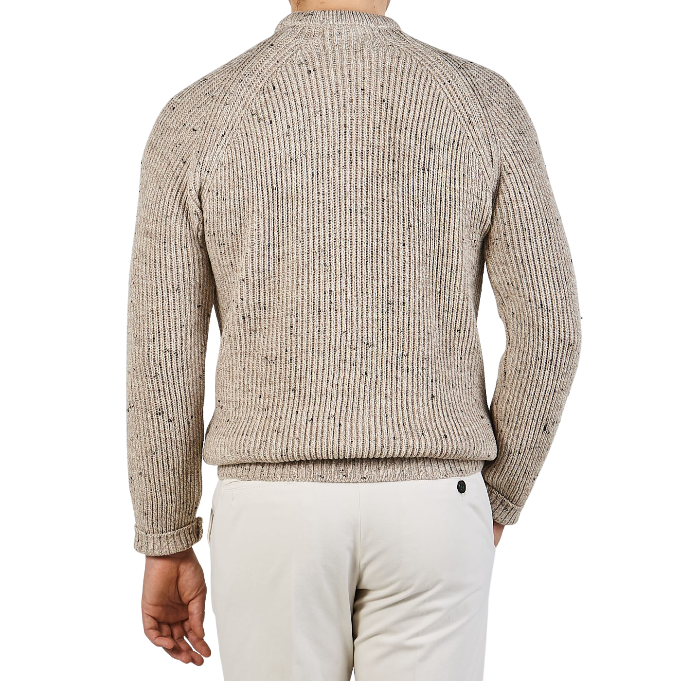 Peregrine Oatmeal Beige Merino Wool Ford Crewneck Back