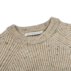 Peregrine Oatmeal Beige Merino Wool Ford Crewneck Collar