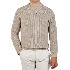 Peregrine Oatmeal Beige Merino Wool Ford Crewneck Front