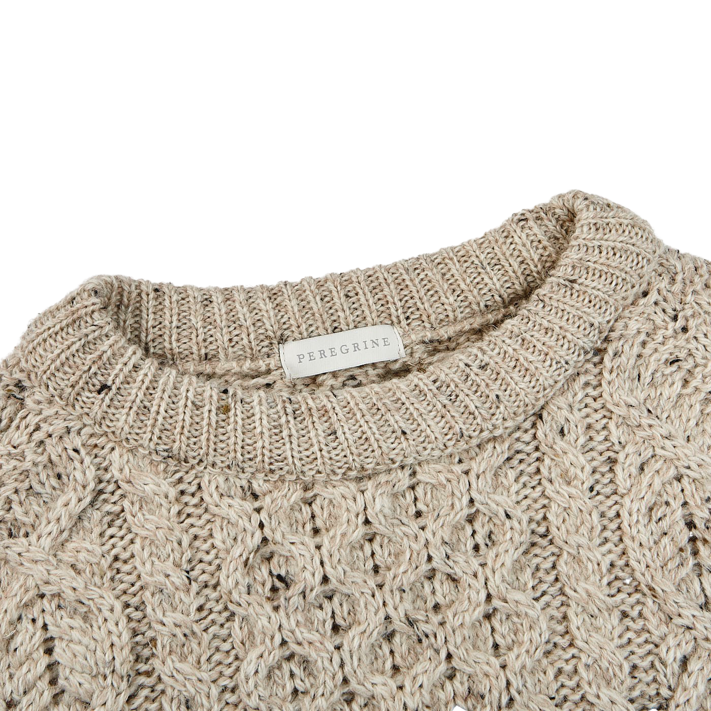 Peregrine Skiddaw Beige Merino Wool Hudson Jumper Collar