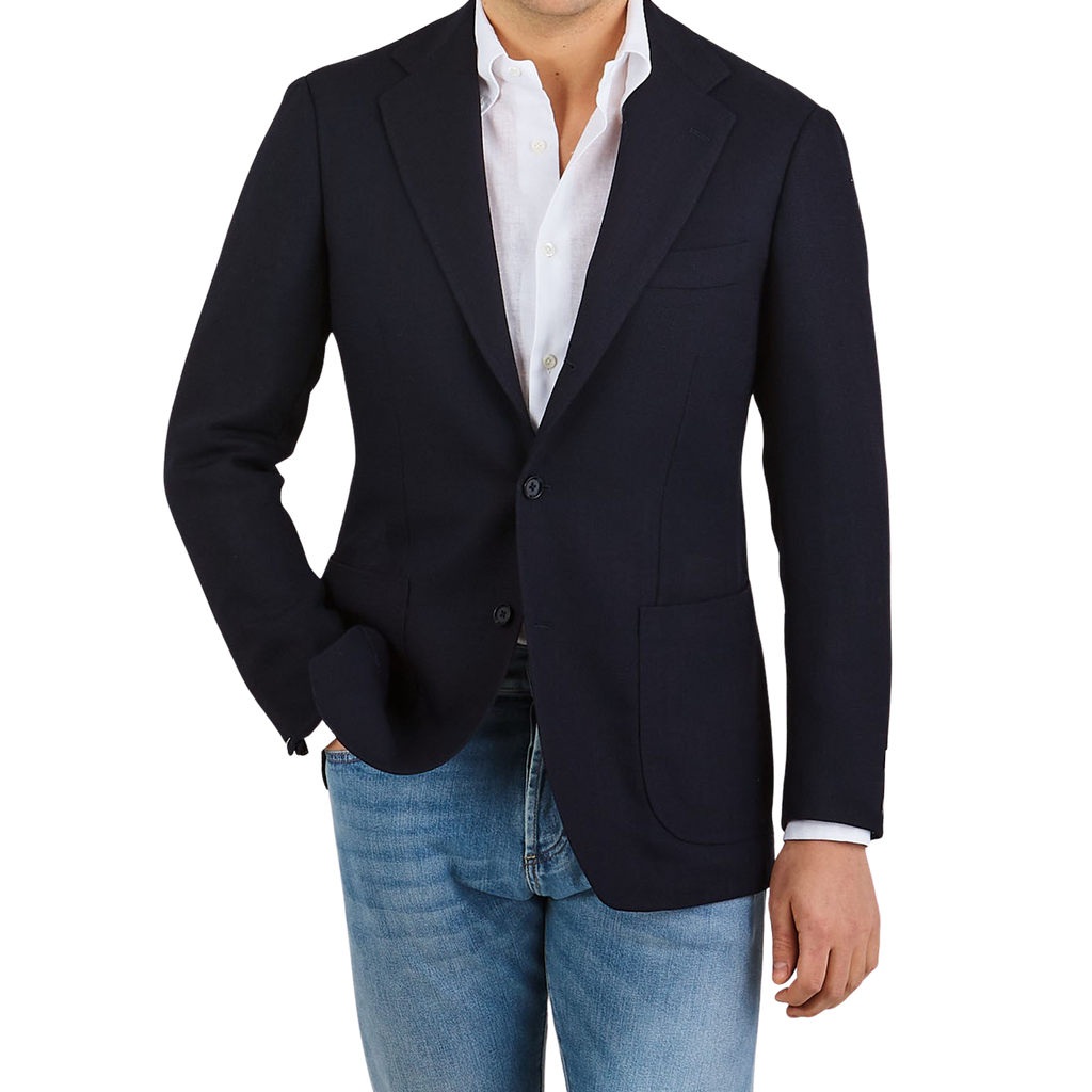 Ring Jacket | Navy Lightweight Wool Balloon Travel Blazer – Baltzar