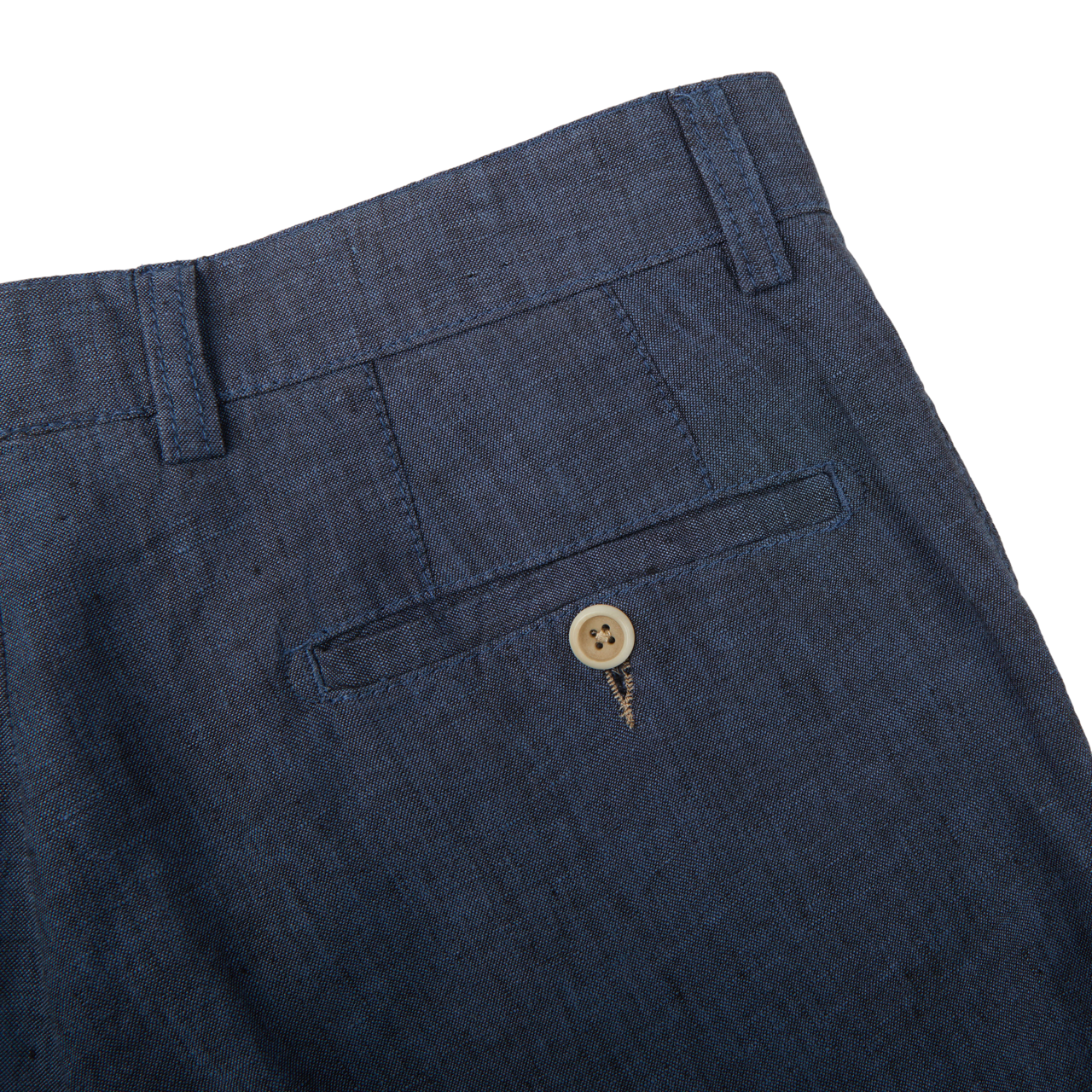 San Siro Dark Blue Linen Palma Trousers Pocket