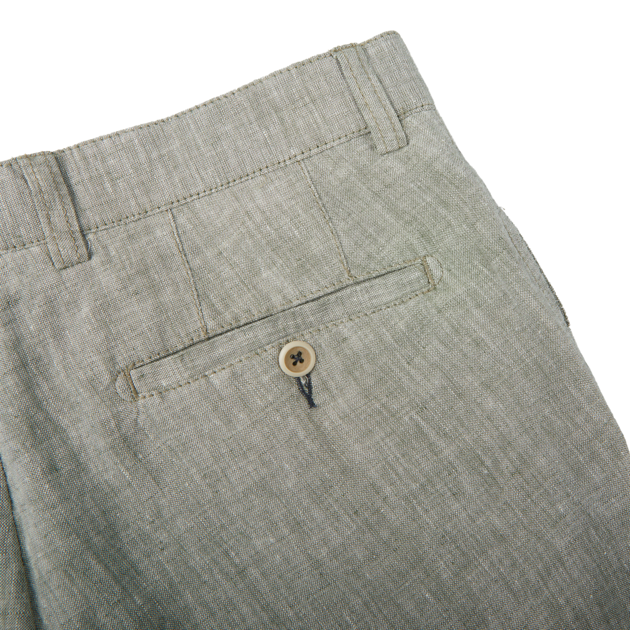 San Siro Light Green Linen Palma Trousers Pocket