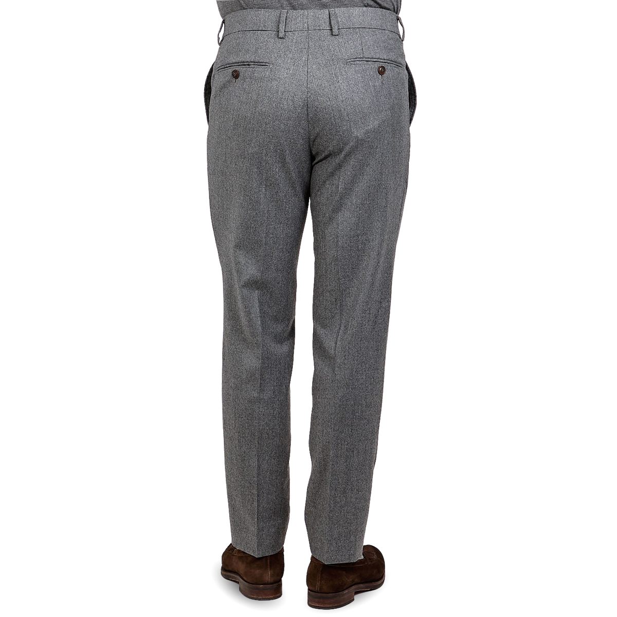 San Siro Light Grey Flannel Bogota Trouser Back