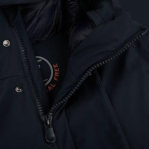 Save The Duck Blue Black Padded Wilson Arctic Parka Open