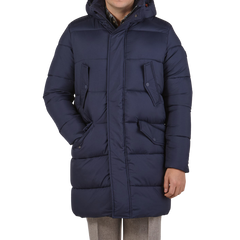 Save The Duck Dark Blue Rick Crinkle Nylon Parka Front