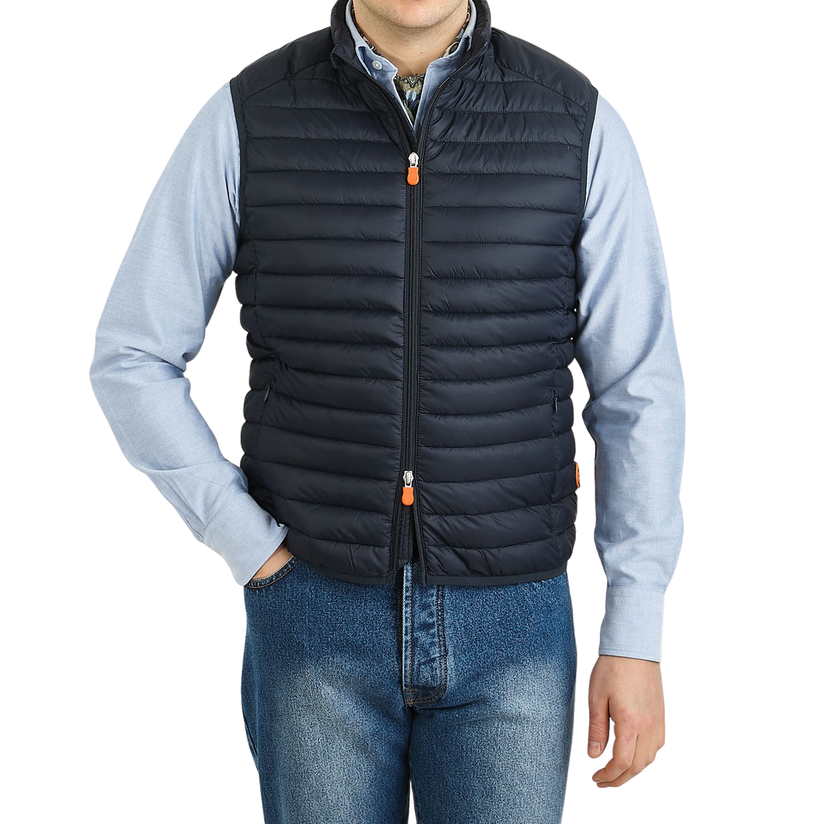 Save The Duck Navy Technical Down Gigay Nylon Gilet Front