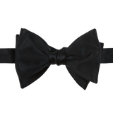 Silvio Forello Black Silk Satin Self-Tie Bow Tie Feature