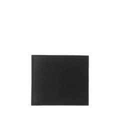 Smythson Black Panama Leather Coin Pocket Wallet Front