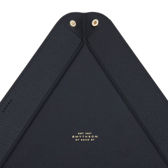 Smythson Black Panama Leather Large Triangle Tray Detail