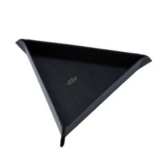 Smythson Black Panama Leather Large Triangle Tray Feature