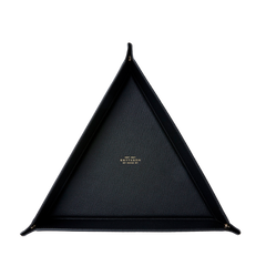 Smythson Black Panama Leather Large Triangle Tray Inside