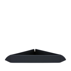 Smythson Black Panama Leather Large Triangle Tray Side