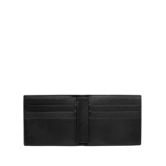 Smythson Black Panama Leather Six Card Wallet Open