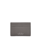 Smythson Dark Steel Ludlow Leather Flat Card Holder Front
