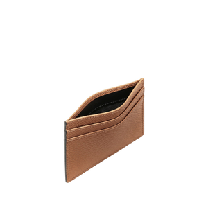 Smythson Light Rosewood Panama Leather Flat Card Holder Open
