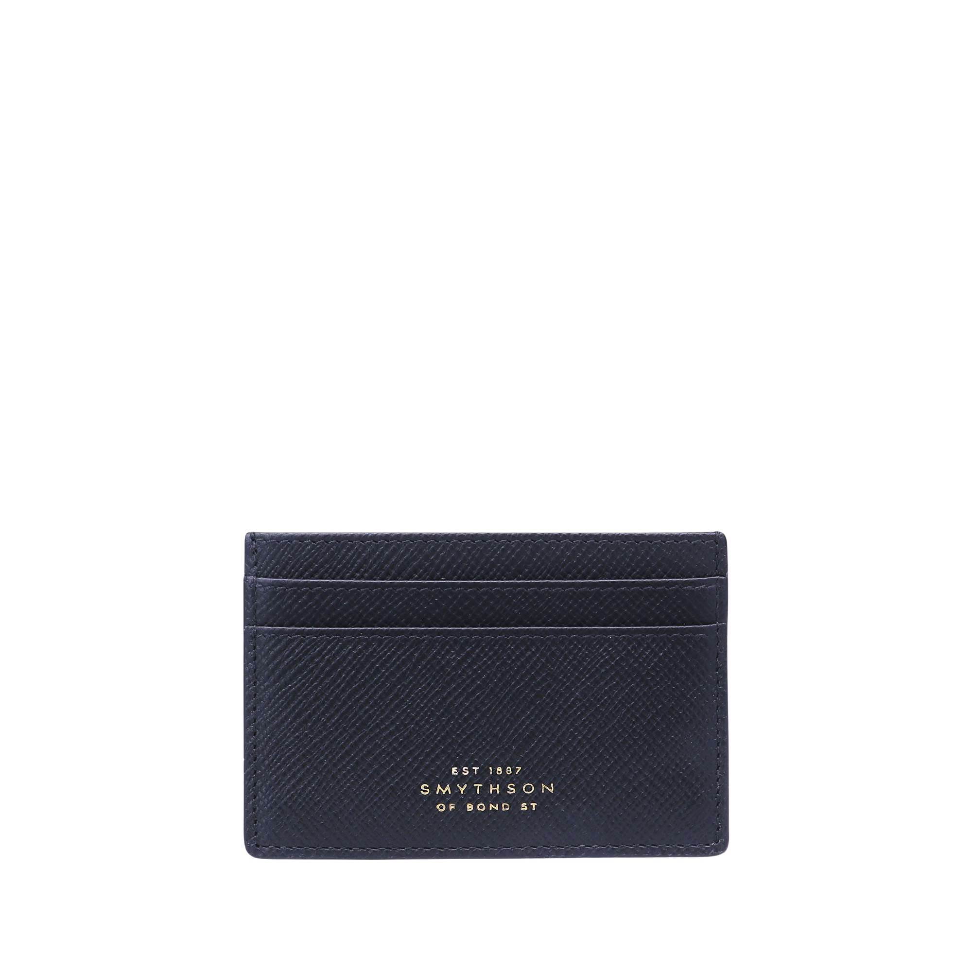 Smythson  Navy Blue Panama Leather Flat Card Holder – Baltzar