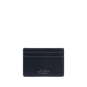 Smythson Navy Ludlow Leather Flat Card Holder Front