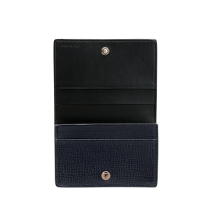 Smythson Navy Ludlow Leather Wide Card Case Open