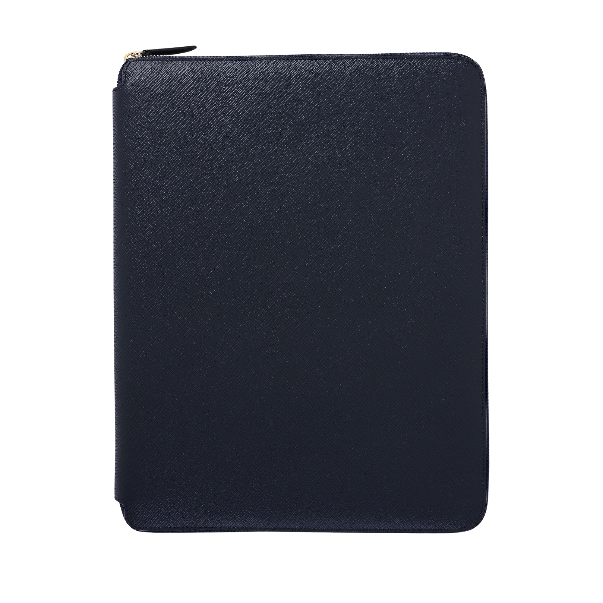 Smythson Navy Panama Leather A4 Zip Folder Feature
