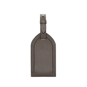 Smythson Taupe Brown Ludlow Leather Luggage Tag Back