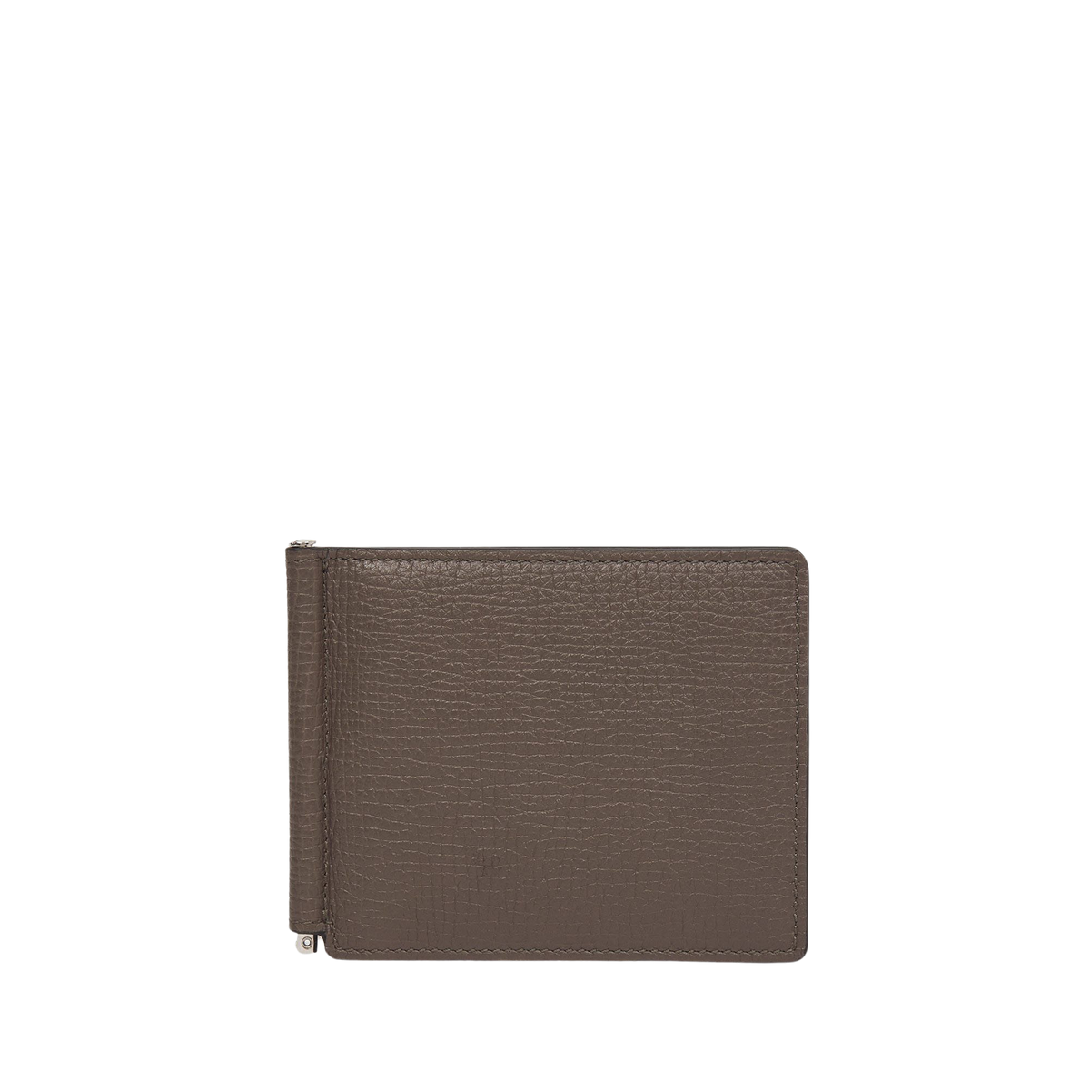 Smythson Taupe Brown Ludlow Leather Money Clip Wallet Feature