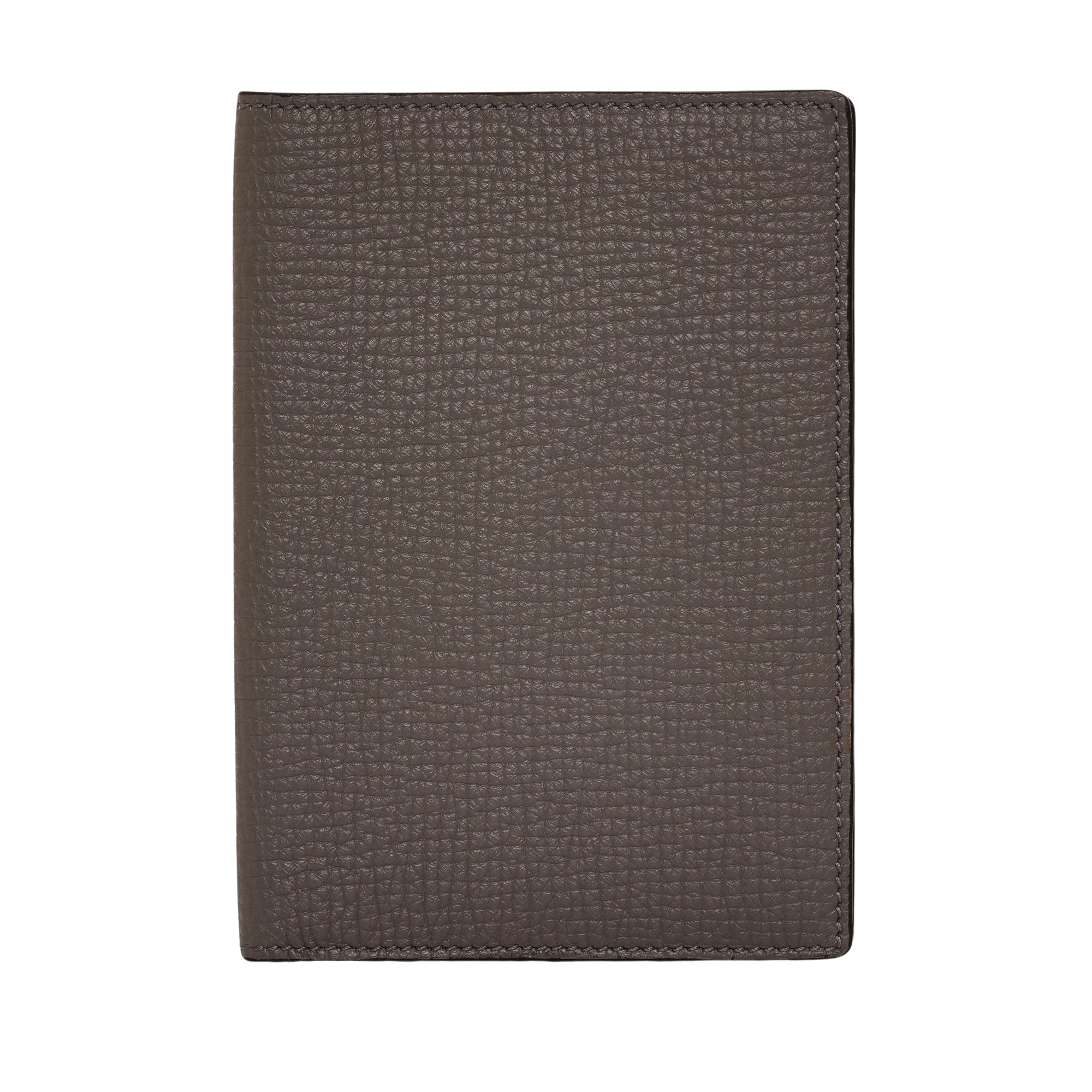 Smythson Taupe Brown Ludlow Leather Passport Cover Feature