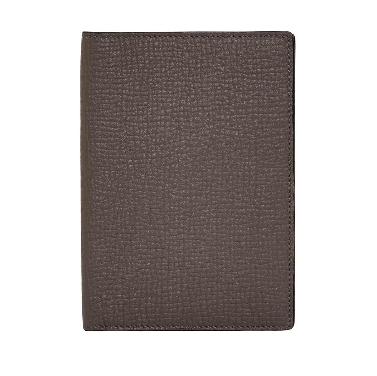 Smythson Taupe Brown Ludlow Leather Passport Cover Feature