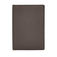 Smythson Taupe Brown Ludlow Leather Passport Cover Feature