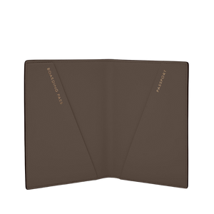Smythson Taupe Brown Ludlow Leather Passport Cover Inside
