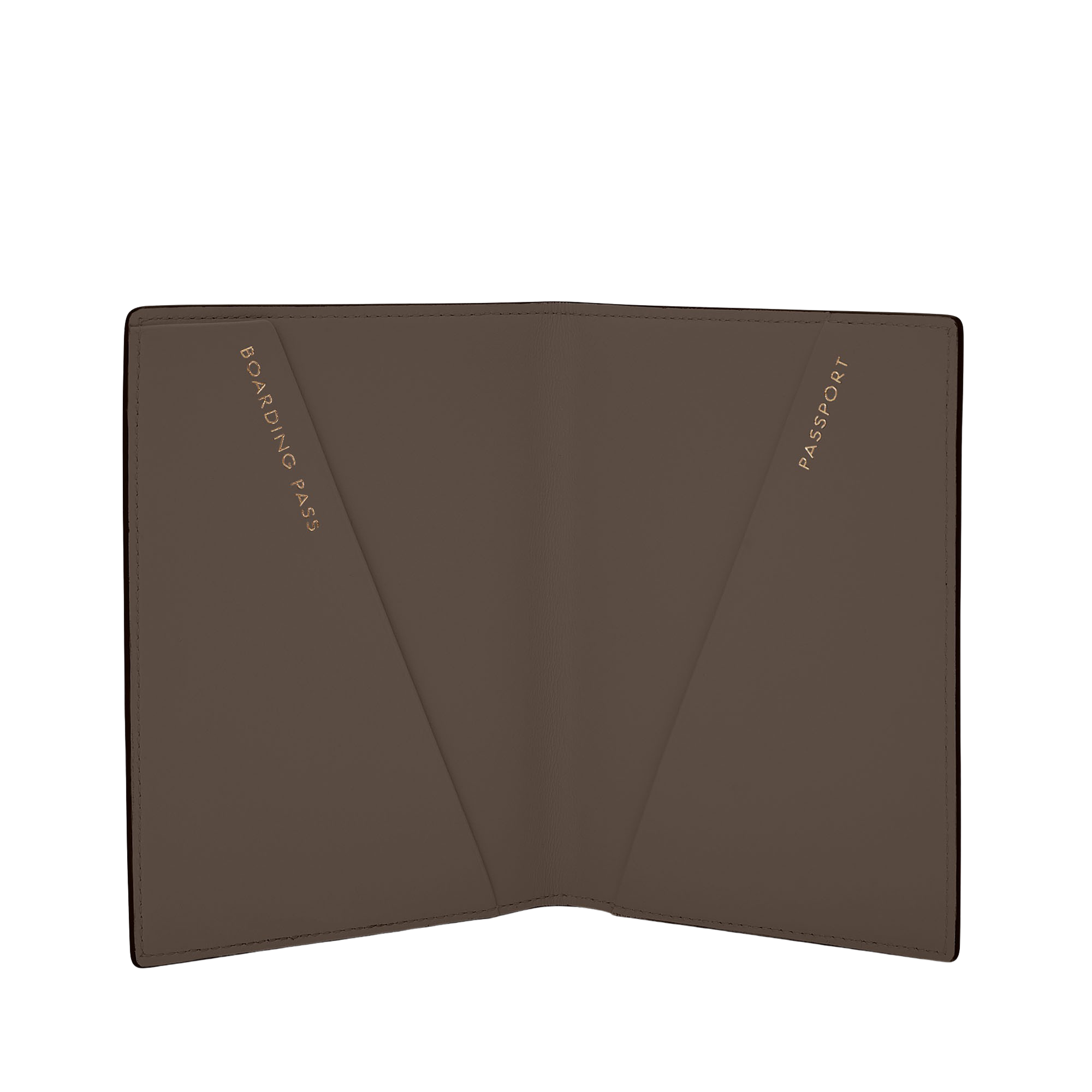 Smythson Taupe Brown Ludlow Leather Passport Cover Inside
