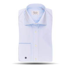 Stenströms Light Blue Fitted Body Double Cuff Shirt