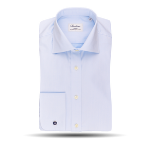 Stenströms Light Blue Slimline Double Cuff Shirt Front
