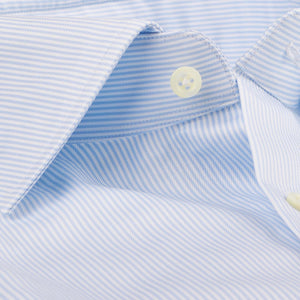 Stenströms Light Blue Striped Slimline Shirt Collar