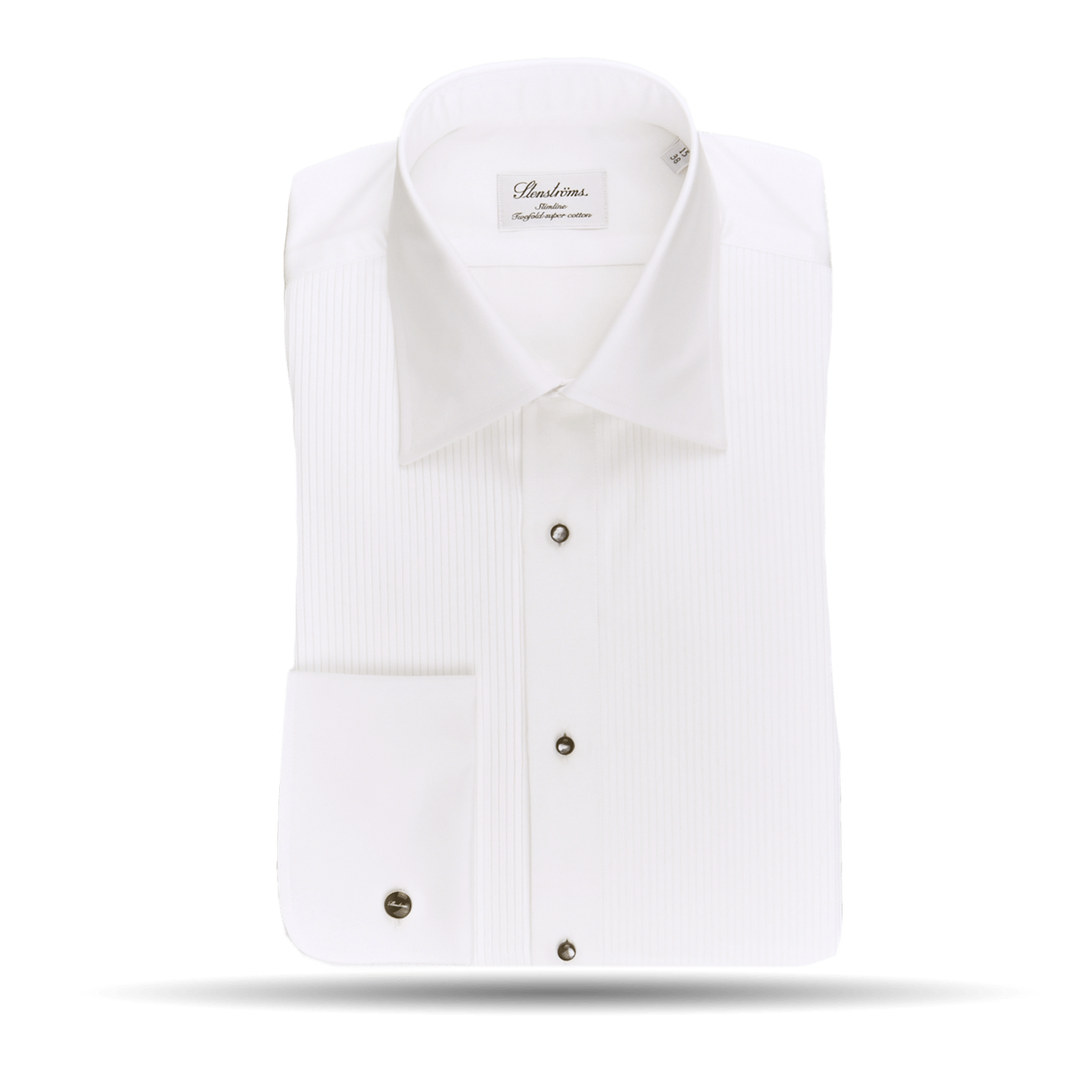 Stenströms White Slimline Buttoned Tuxedo Shirt