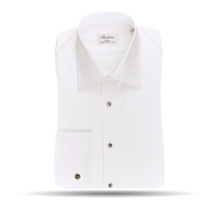 Stenströms White Slimline Buttoned Tuxedo Shirt