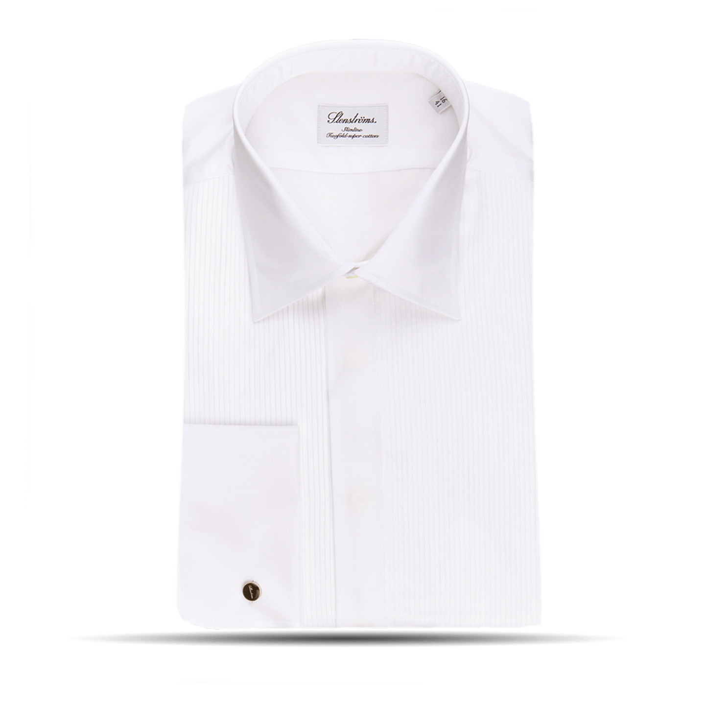 Stenströms White Slimline Fly Front Tuxedo Shirt