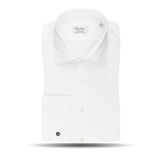 Stenströms White Fitted Body Double Cuff Shirt Front