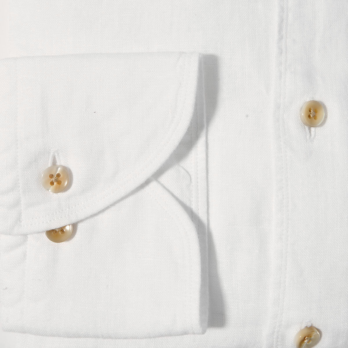 Stenströms White Linen Cut Away Slimline Shirt Cuff