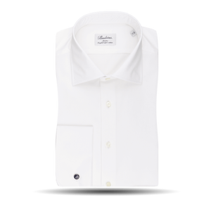 Stenströms White Slimline Double Cuff Shirt